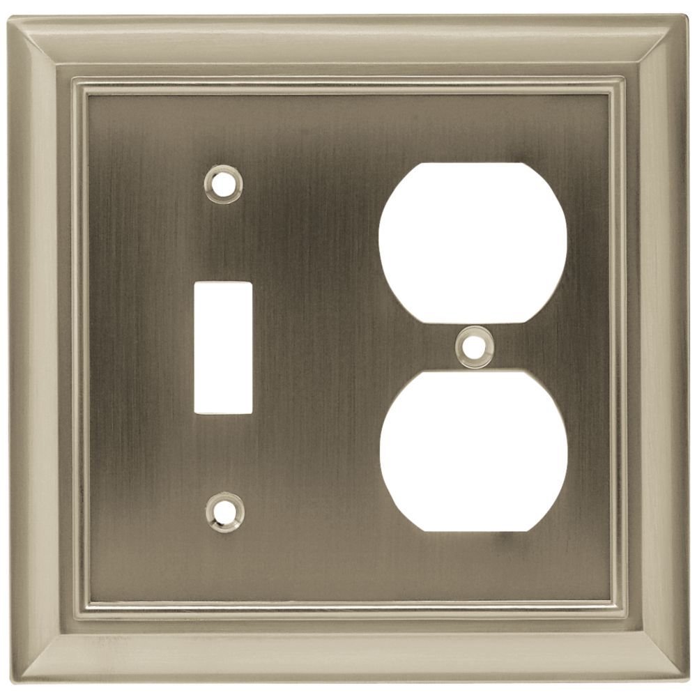 Liberty Hardware Combo Single Toggle Single Outlet in Satin Nickel