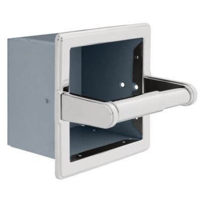 Liberty Hardware Beveled Recessed Extra Roll Paper Holder in Polished Chrome