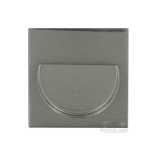 Linnea Hardware 1 3/4" Square Recessed Pull with Half Moon Cut-Out in Satin Stainless Steel