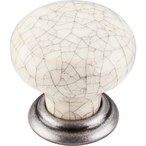 Top Knobs Chateau Large Knob 1 3/8" in Pewter Antique & Bone Crackle