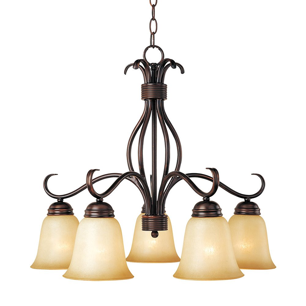 Maxim Lighting 25" 5-Light Chandelier in Oil Rubbed Bronze with Wilshire Glass