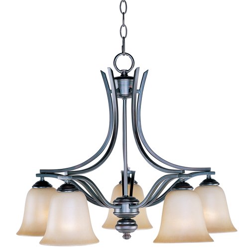 Maxim Lighting 25" 5-Light Down Light Chandelier in Oil Rubbed Bronze with Wilshire Glass