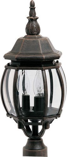 Maxim Lighting 8" 3-Light Outdoor Pole/Post Lantern in Rust Patina