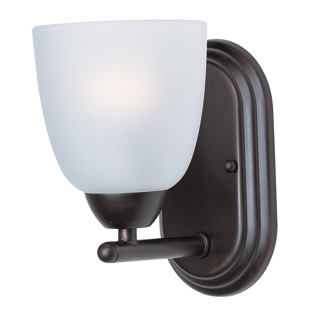Maxim Lighting Wall Sconce in Oil Rubbed Bronze with Frosted Glass