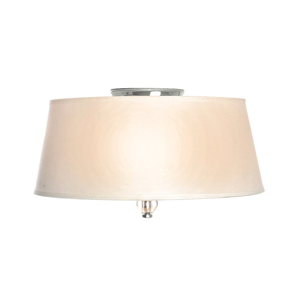 Maxim Lighting 15" 3-Light Flush Mount Fixture in Polished Nickel with White Fabric Shades