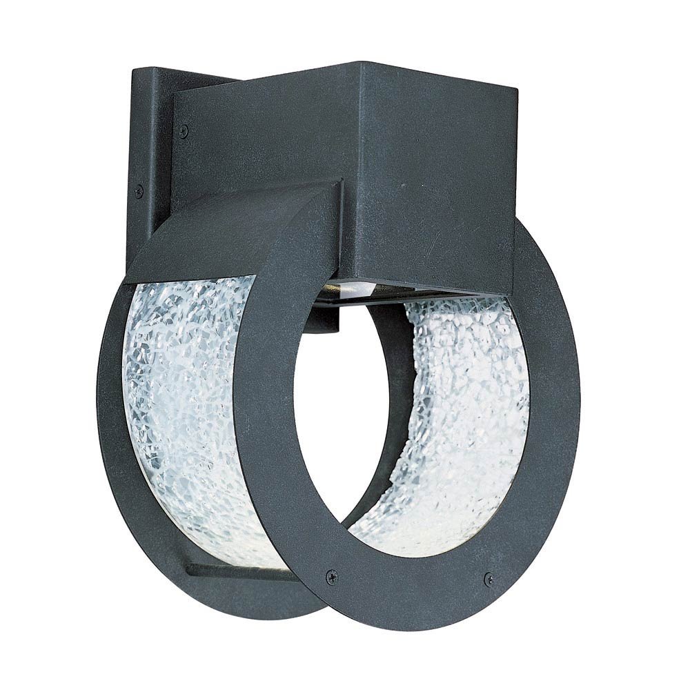Maxim Lighting Opus LED Outdoor Medium Wall Lantern in Black Oxide with Krackle Glass Glass