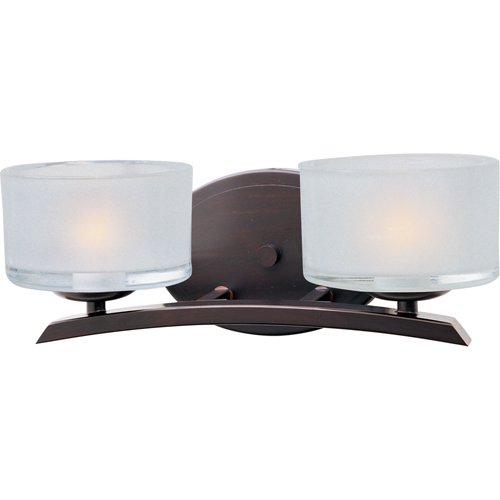 Maxim Lighting 13" 2-Light Bath Vanity in Oil Rubbed Bronze with Frosted Glass