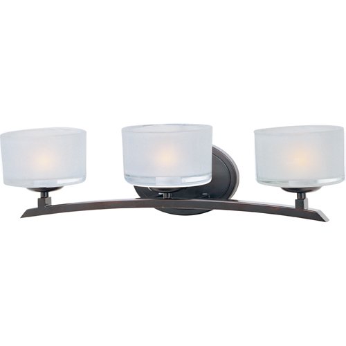 Maxim Lighting 20 1/2" 3-Light Bath Vanity in Oil Rubbed Bronze with Frosted Glass