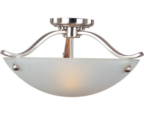 Maxim Lighting 17 3/4" 2-Light Semi-Flush Mount in Satin Nickel with Frosted Glass