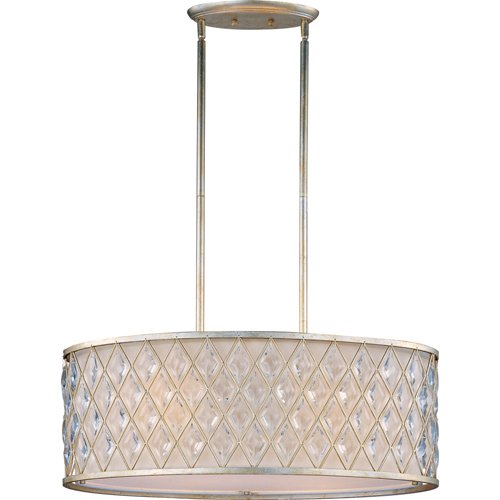 Maxim Lighting 29 1/2 4-Light Single Pendant in Golden Silver with Diamond Shaped Crystals