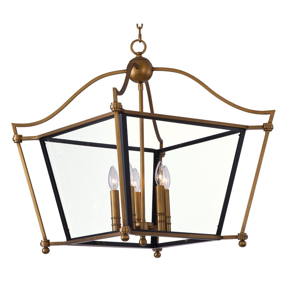 Maxim Lighting 5 Light Chandelier in Natural Aged Brass with Clear Glass