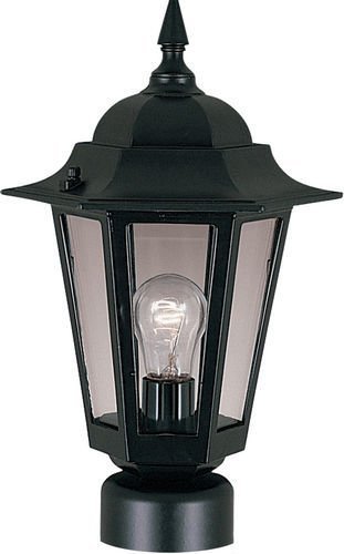 Maxim Lighting 8" 1-Light Outdoor Pole/Post Lantern in Black with Clear Glass
