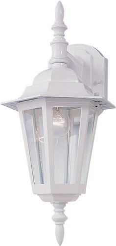 Maxim Lighting 8" 1-Light Outdoor Wall Mount in White with Clear Glass