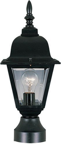 Maxim Lighting 6" 1-Light Outdoor Pole/Post Lantern in Black with Clear Glass