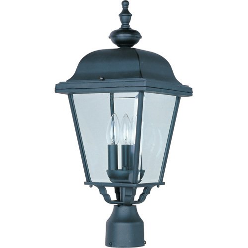 Maxim Lighting 9" 3-Light Outdoor Pole/Post Lantern in Black