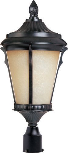 Maxim Lighting 11 1/2" Cast 1-Light Outdoor Pole/Post Lantern in Espresso with Latte Glass