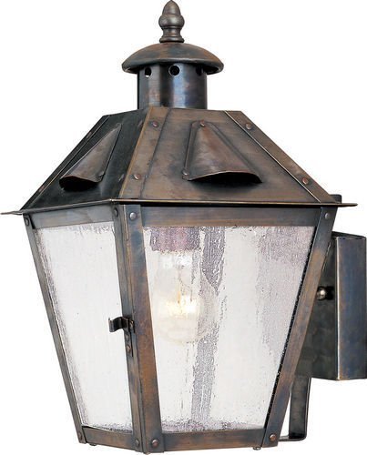 Maxim Lighting 6 1/2" 1-Light Outdoor Wall Lantern in Russet with Seedy Glass