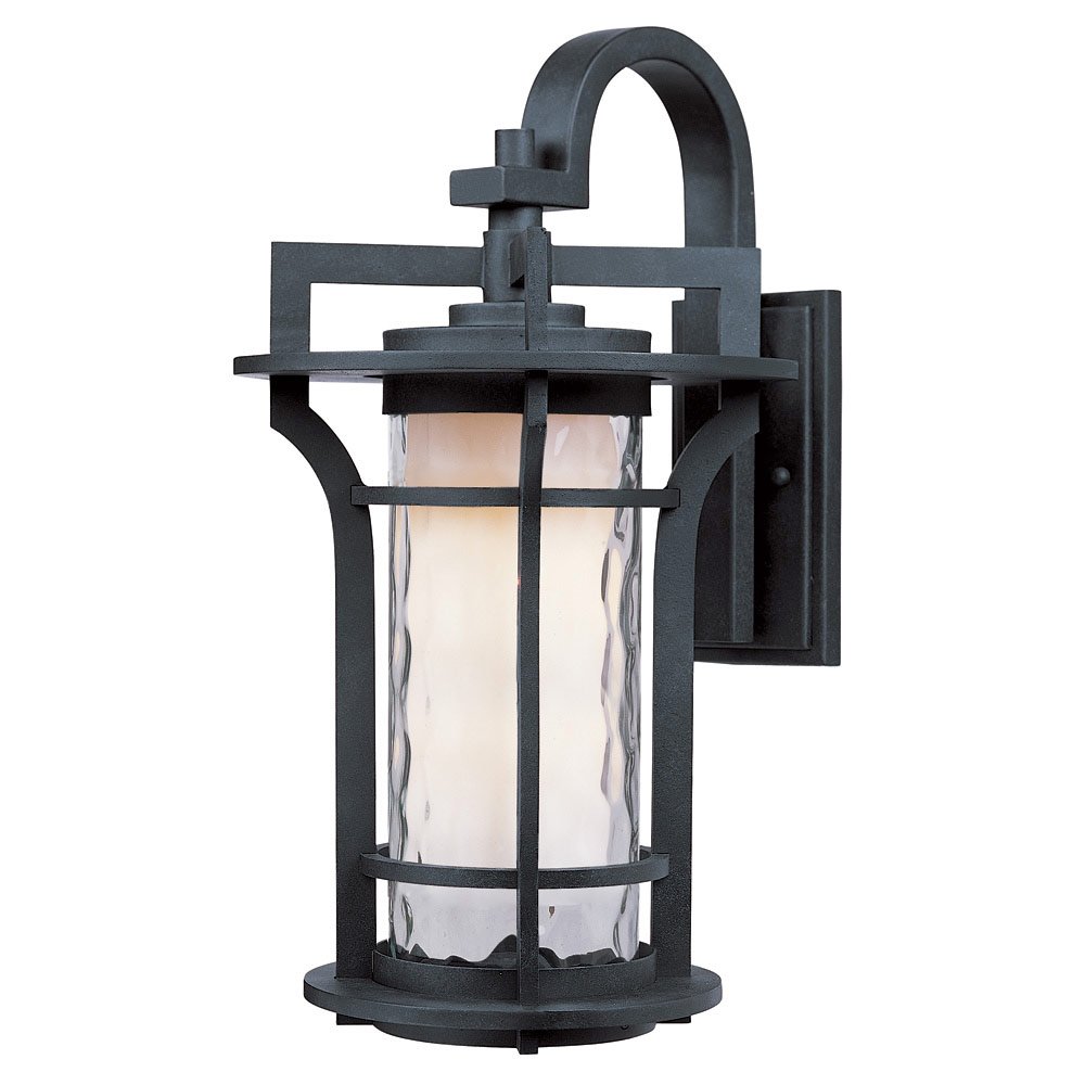 Maxim Lighting Outdoor Wall Lantern in Black Oxide with Water Glass Glass