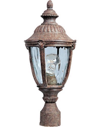Maxim Lighting 8 1/2" Cast 1-Light Outdoor Pole/Post Lantern in Earth Tone with Water Glass
