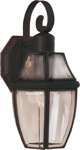 Maxim Lighting 7" 1-Light Outdoor Wall Lantern in Burnished with Clear Glass