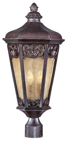Maxim Lighting 11 1/2" 3-Light Outdoor Pole/Post Lantern in Colonial Umber with Night Shade Glass