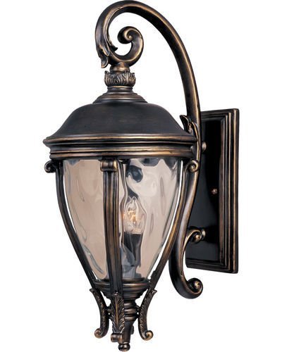 Maxim Lighting 13" 3-Light Outdoor Wall Lantern in Golden Bronze with Water Glass