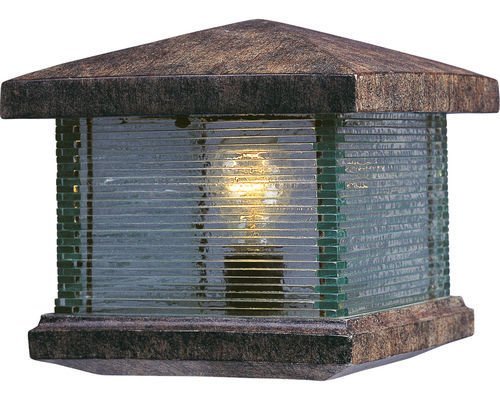 Maxim Lighting 9 1/2" 1-Light Outdoor Deck Lantern in Earth Tone with Clear Glass