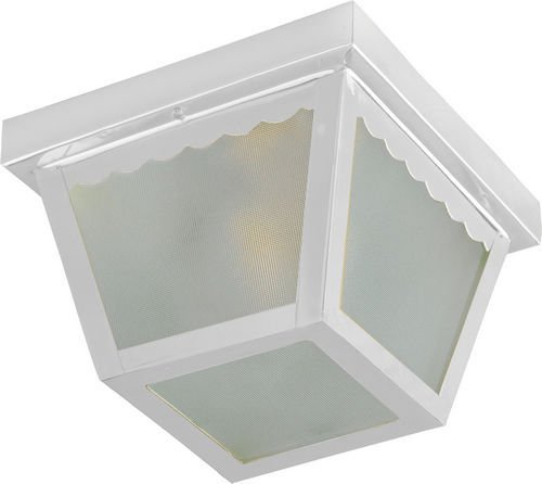Maxim Lighting 9 1/2" 2-Light Outdoor Ceiling Mount in White with Frosted Glass