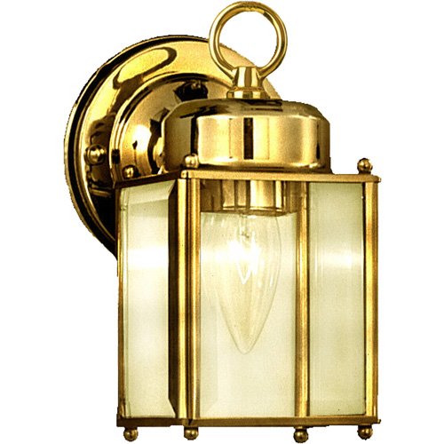 Maxim Lighting 4" 1-Light Outdoor Wall Mount in Polished Brass with Clear Glass