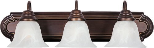 Maxim Lighting 24" 3-Light Bath Vanity in Oil Rubbed Bronze with Marble Glass