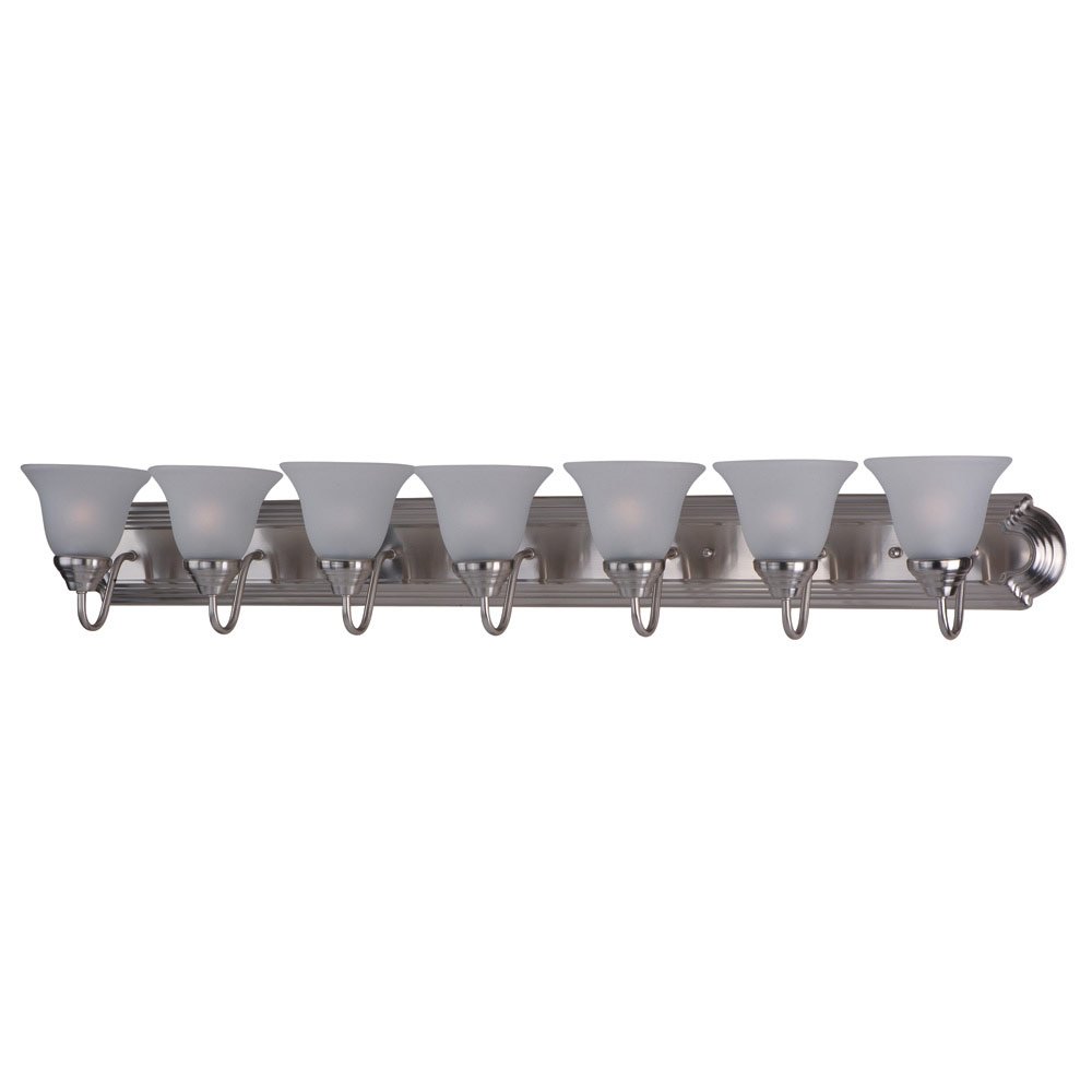 Maxim Lighting 7 Light Bath Vanity in Satin Nickel with Frosted Glass