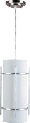Maxim Lighting 7 1/4" 1-Light Outdoor Hanging Lantern in Brushed Metal with White Glass