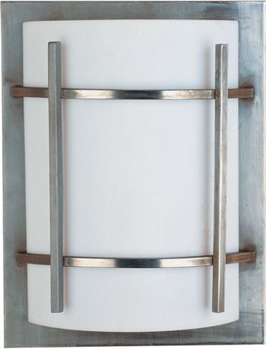 Maxim Lighting 9" 1-Light Outdoor Wall Lantern in Brushed Metal with White Glass