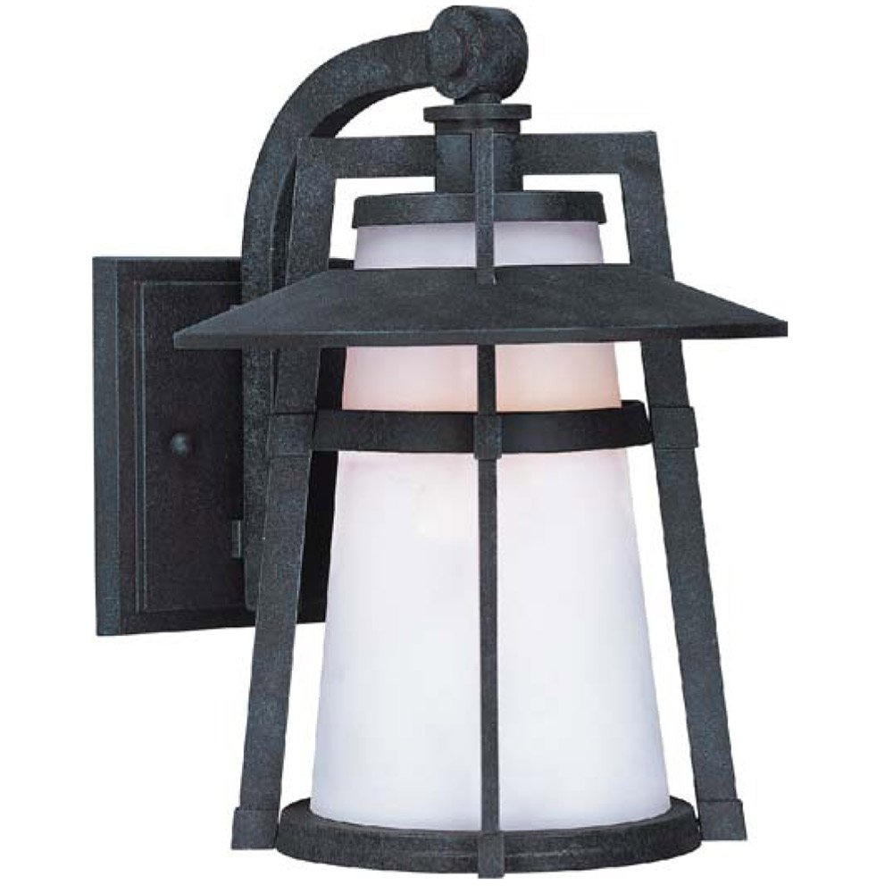 Maxim Lighting Energy Efficient Outdoor Wall Lantern in Adobe with Satin White Glass