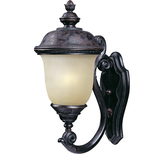 Maxim Lighting 9" Energy Star 1-Light Outdoor Wall Lantern in Oriental Bronze with Mocha Glass