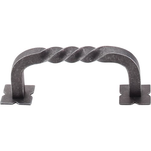 Top Knobs 3" Twisted D Handle w/Backplates in Pewter