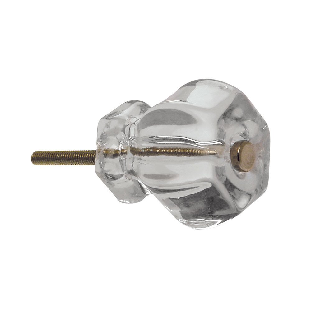 Nostalgic Warehouse 1 1/2" (38mm) Large Crystal Cabinet Knob with Interchangeable Brass-Plated and Chrome-Plated Face Screws