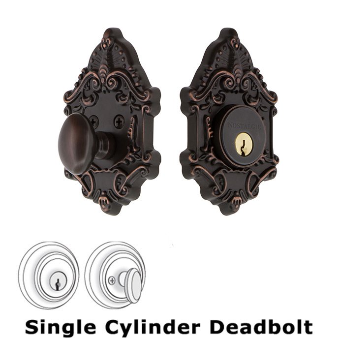 Nostalgic Warehouse Single Deadbolt - Victorian Deadbolt in Timeless Bronze
