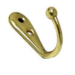Omnia Hardware Single Bead Hook in Polished Brass Lacquered
