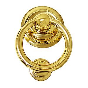 Omnia Hardware Round Door Knocker in Polished Brass Lacquered