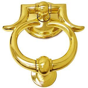 Omnia Hardware Door Knocker in Polished Brass Lacquered