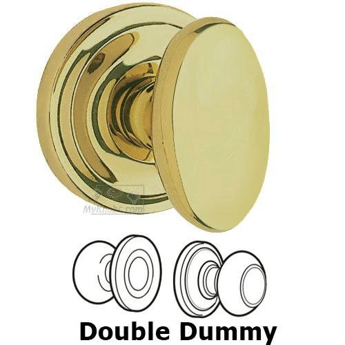 Omnia Hardware Double Dummy Set Classic Egg Knob with Radial Rosette in Max Brass