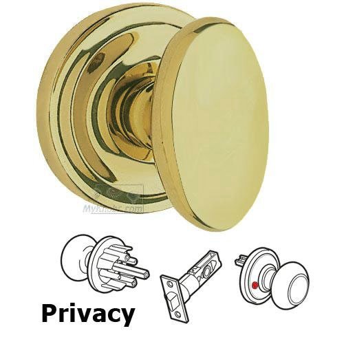 Omnia Hardware Privacy Latchset Classic Egg Knob with Radial Rosette in Max Brass