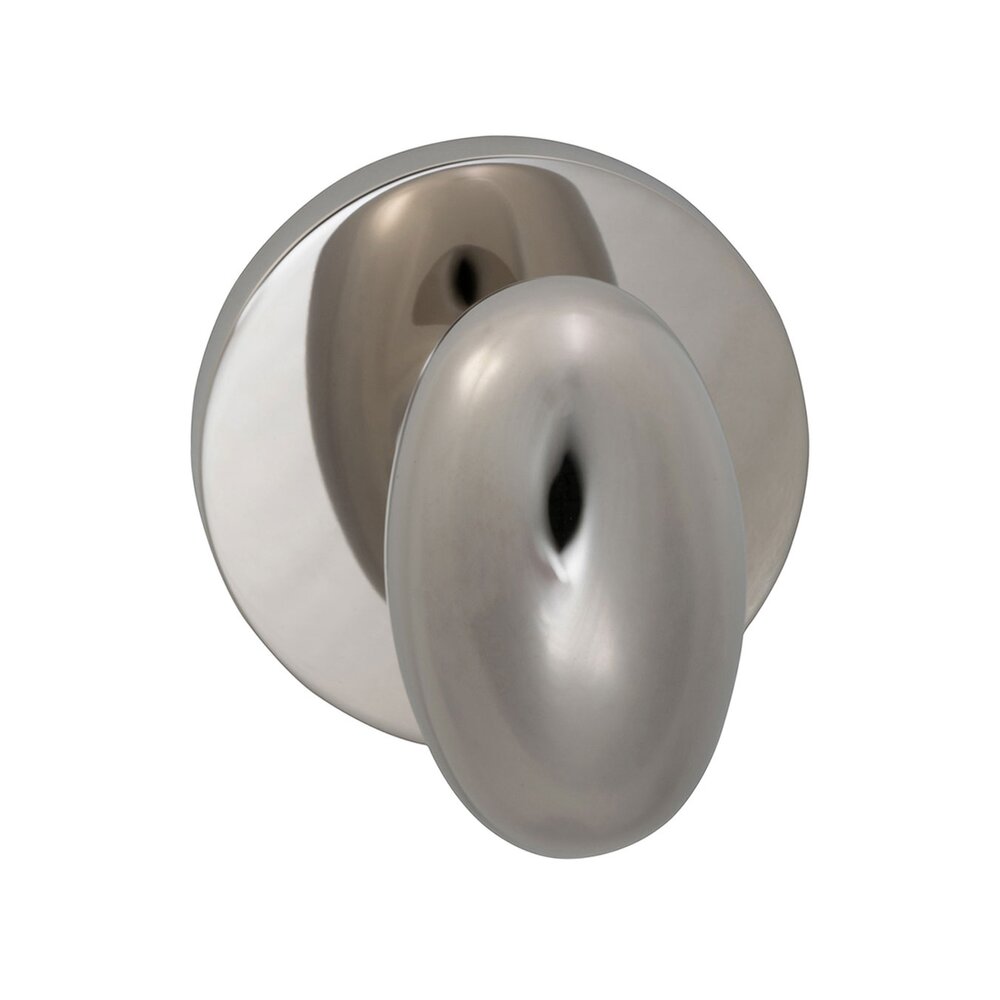 Omnia Hardware Double Dummy Egg Knob with Modern Rose in Polished Nickel Lacquered