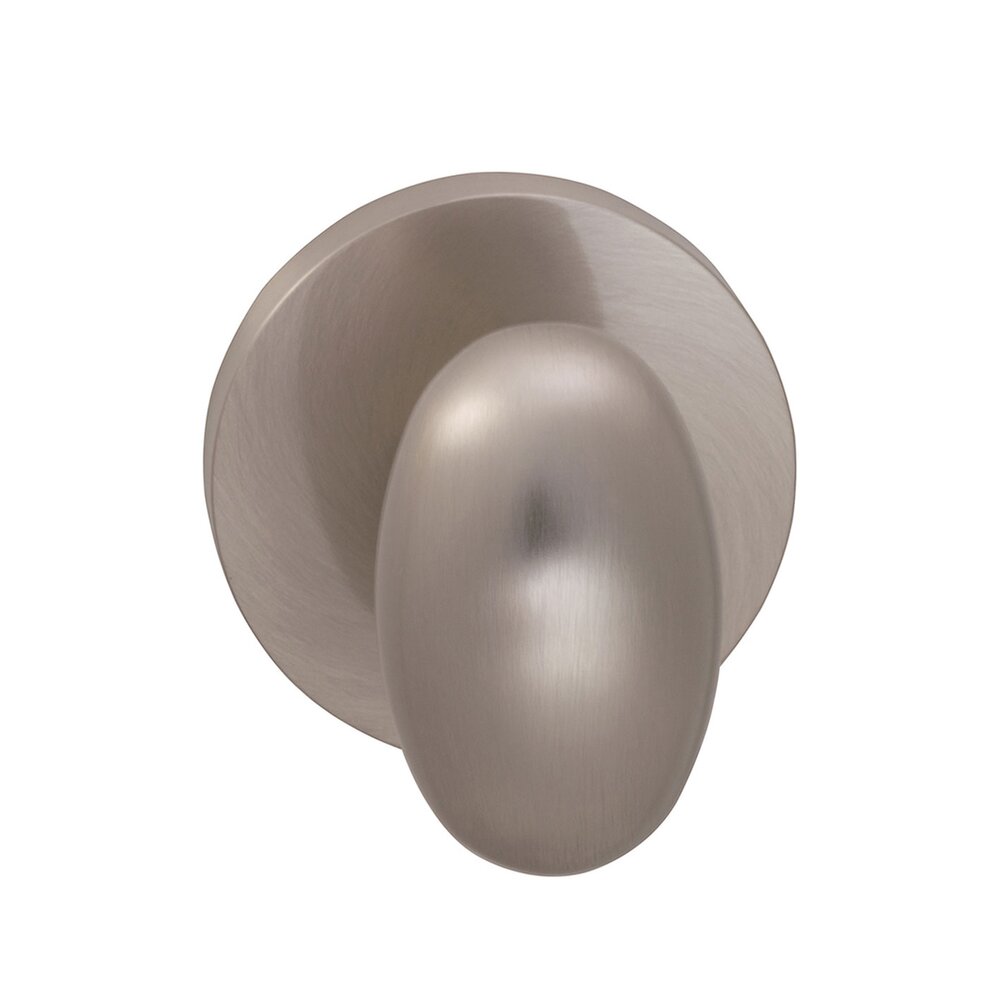 Omnia Hardware Double Dummy Egg Knob with Modern Rose in Satin Nickel Lacquered
