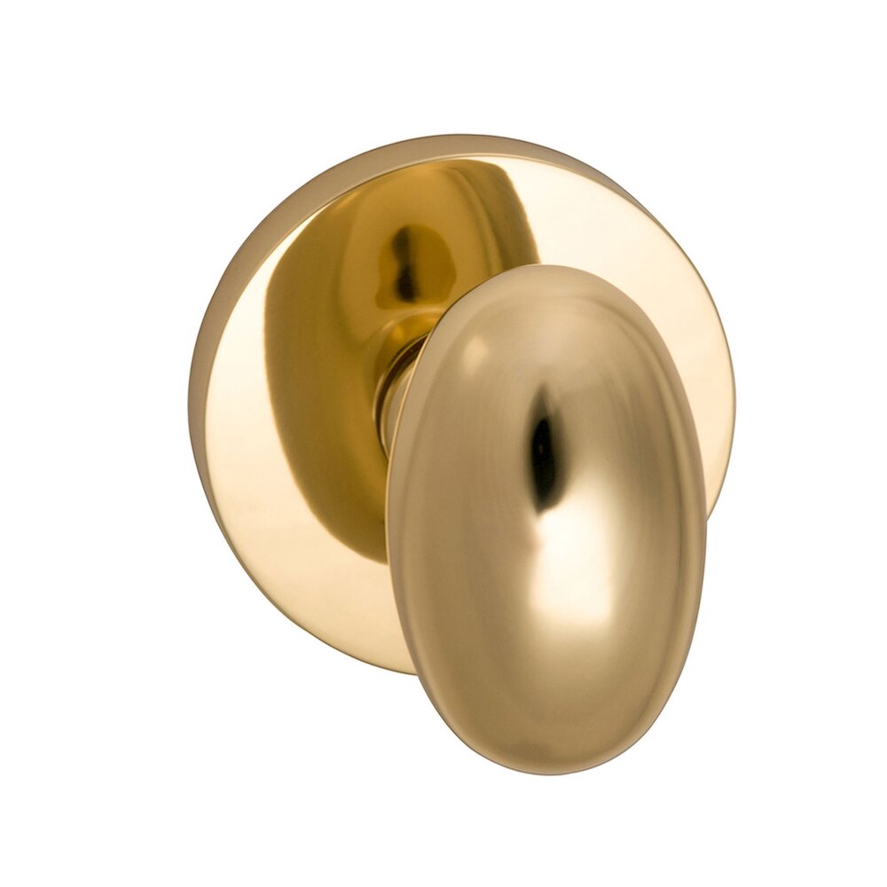Omnia Hardware Double Dummy Egg Knob with Modern Rose in Polished Brass Lacquered