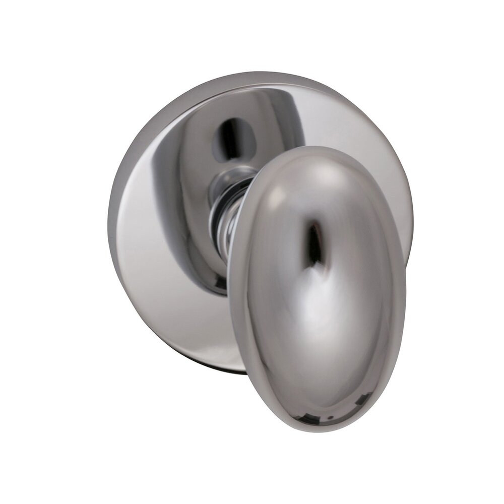Omnia Hardware Passage Egg Knob with Modern Rose in Polished Chrome