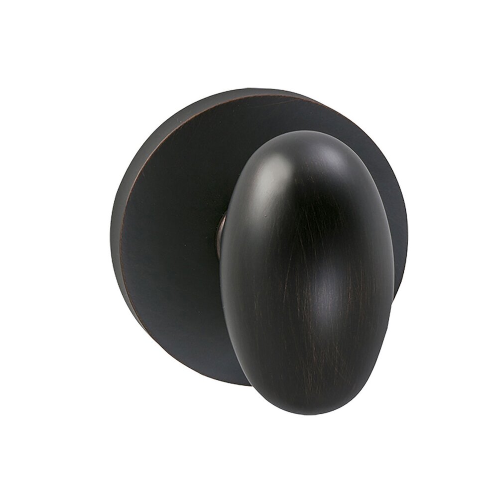 Omnia Hardware Passage Egg Knob with Modern Rose in Tuscan Bronze