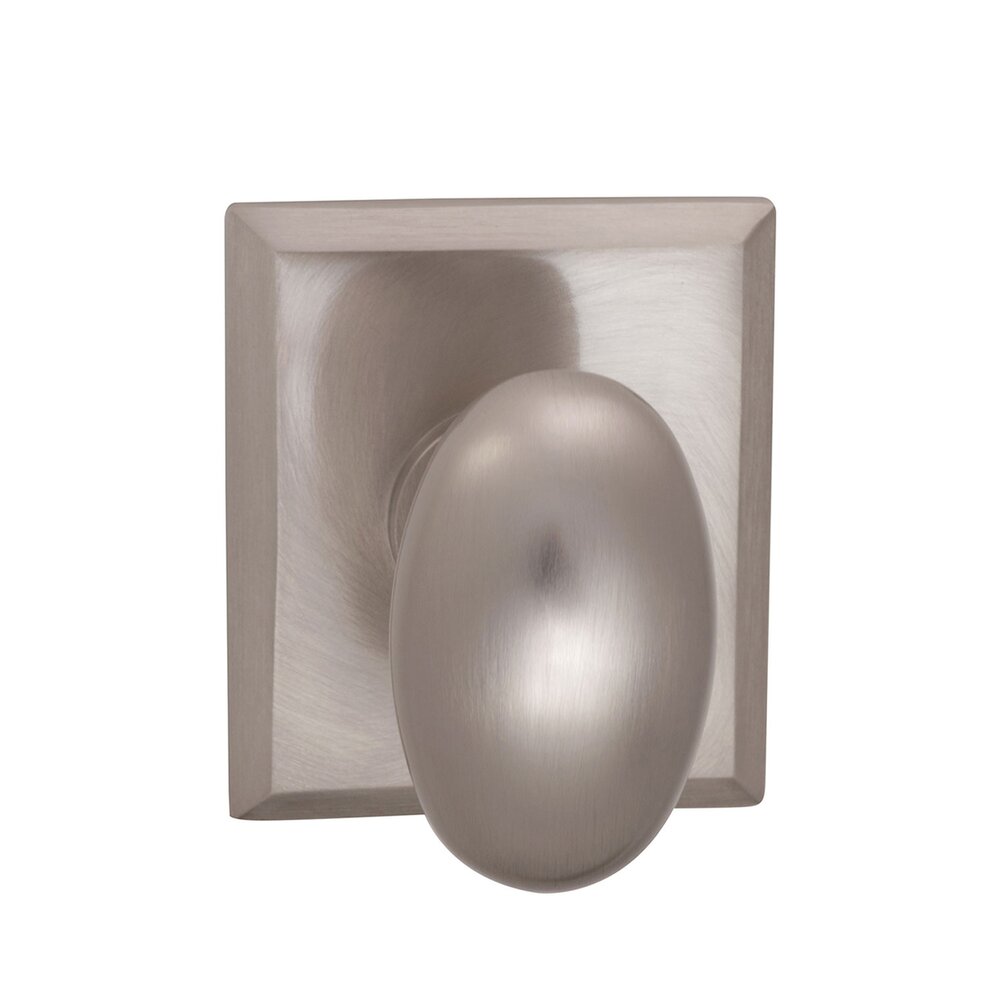Omnia Hardware Double Dummy Egg Knob with Rectangle Rose in Satin Nickel Lacquered