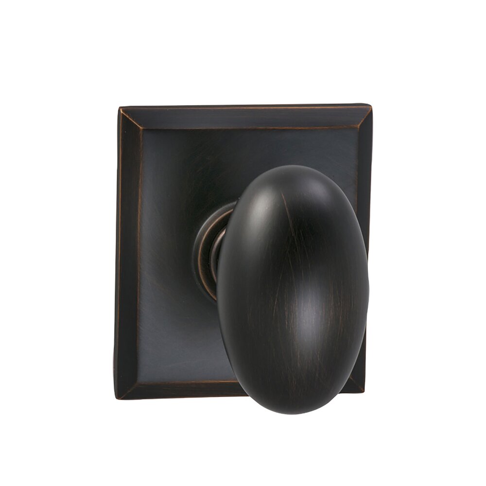 Omnia Hardware Single Dummy Egg Knob with Rectangle Rose in Tuscan Bronze